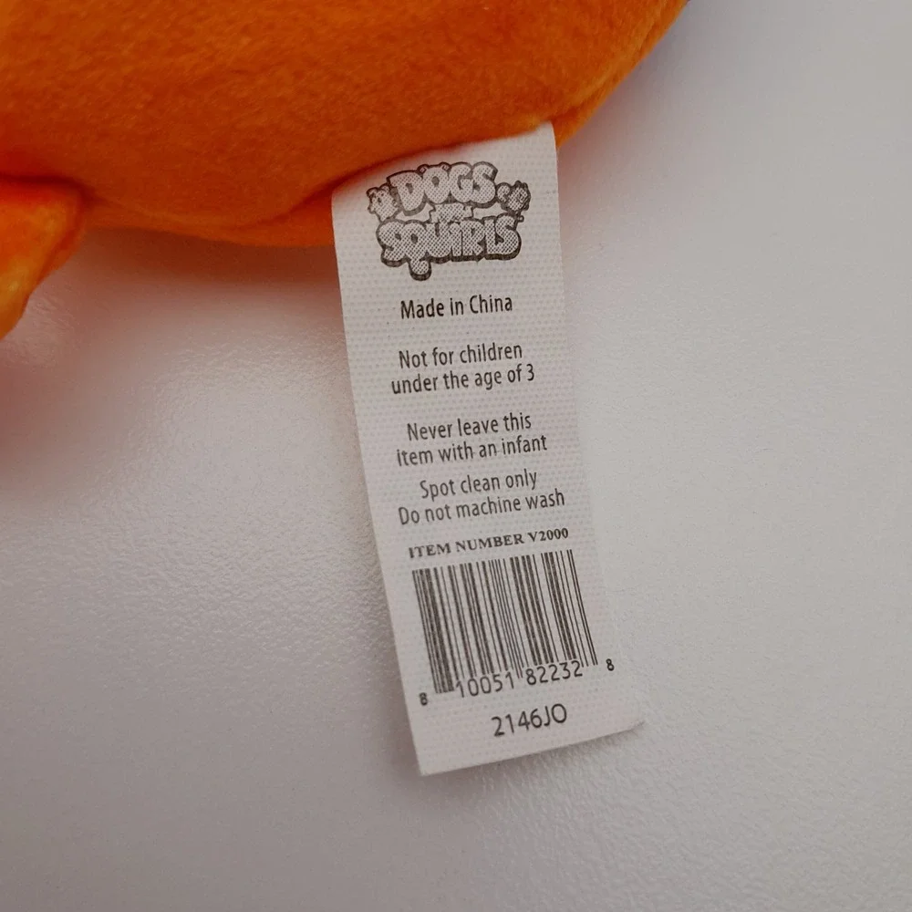 Dogs vs Squirls Otis Bean Bag Plush Series 1 Orange Dog Purple Vest V2000 NWT